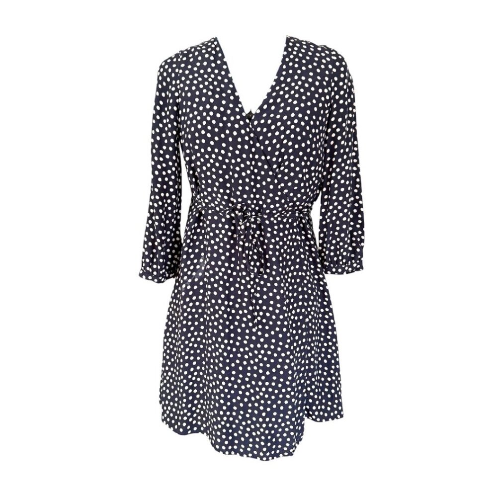 Comptoir des Cotonniers Silk wrap dress - Navy | Size FR36